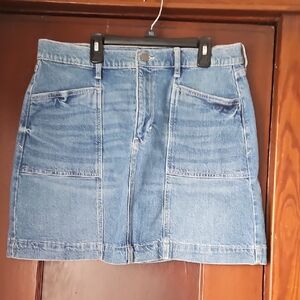 a.n.a Blue Denim Midi Skirt